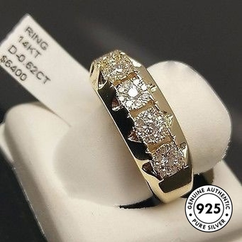 Cincin S925 Silver 18k Gold Moissanite