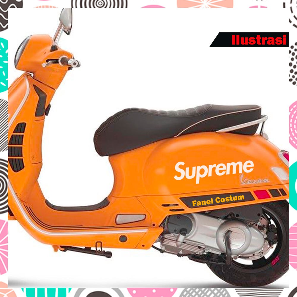 Sticker SUPREME StiCker Cutting Vespa Motor Mobil Laptop DLL