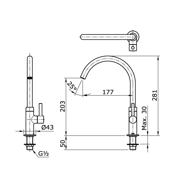 Kran dapur TOTO TX603MEB cold only