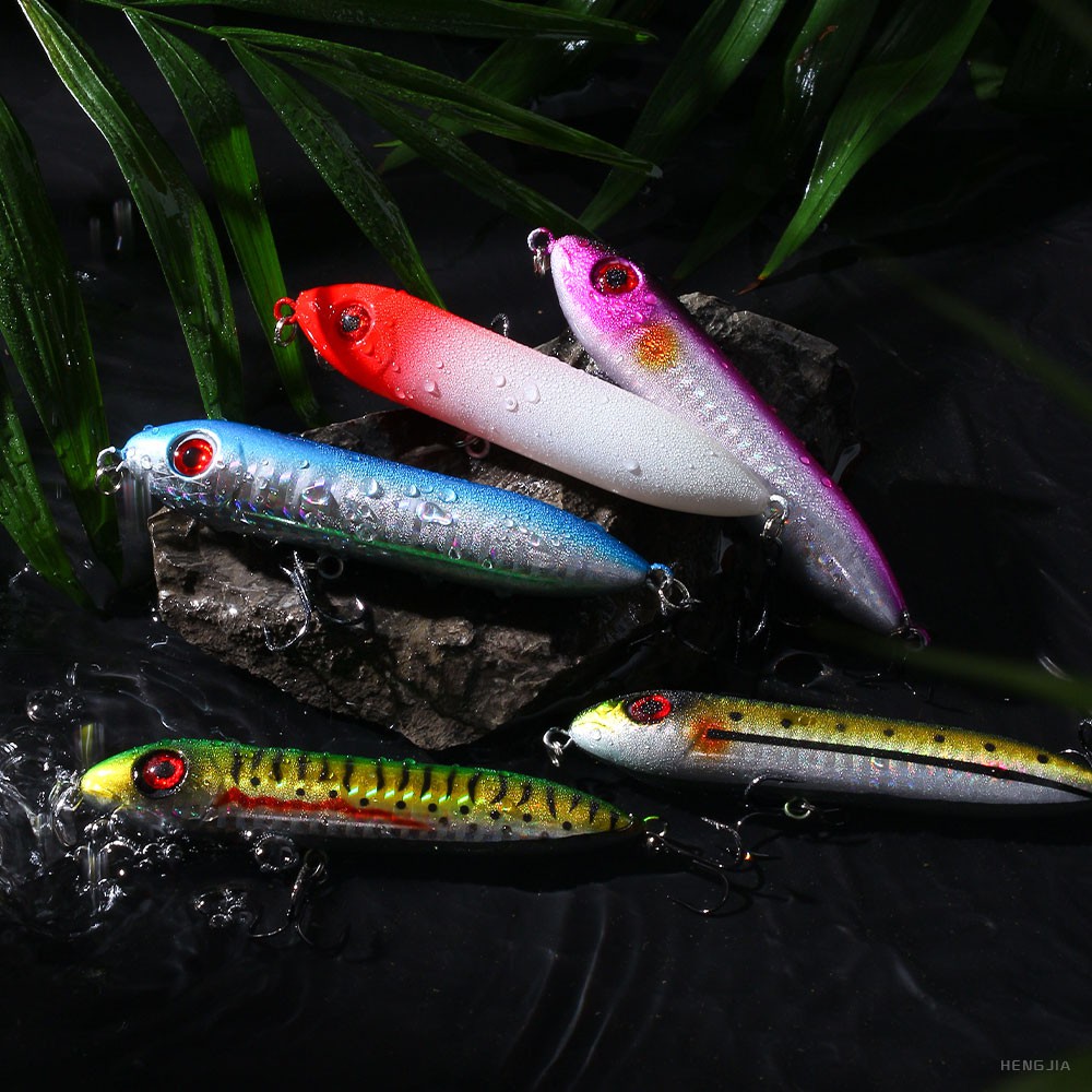 HENGJIA 1Pcs New Pencil Umpan Pancing 12g 10cm Swimbait Topwater Fishing Lure Ikan Bass Bait Kail Tackle