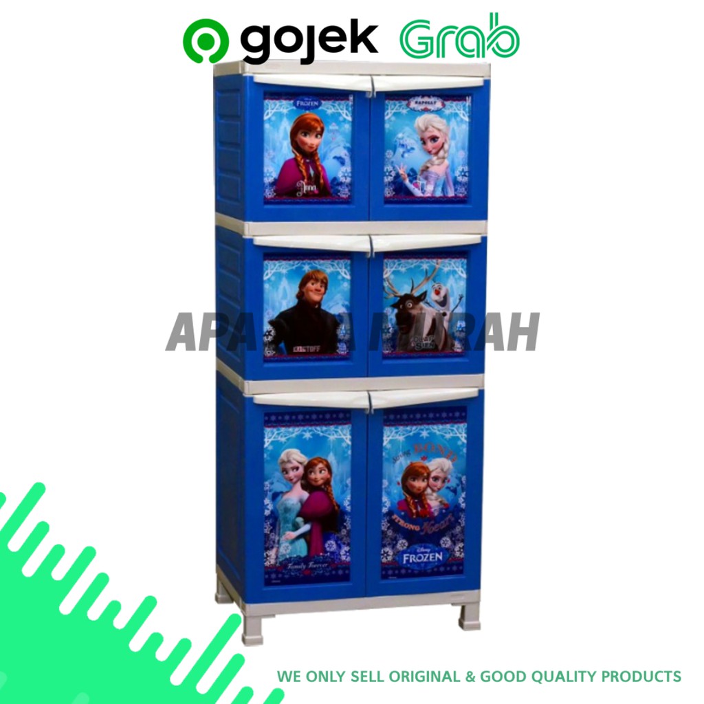 LEMARI ANAK LUCU // LEMARI PLASTIK FROZEN // LEMARI PAKAIAN MURAH - NAPPOLLY BCBC XX2 FROZ