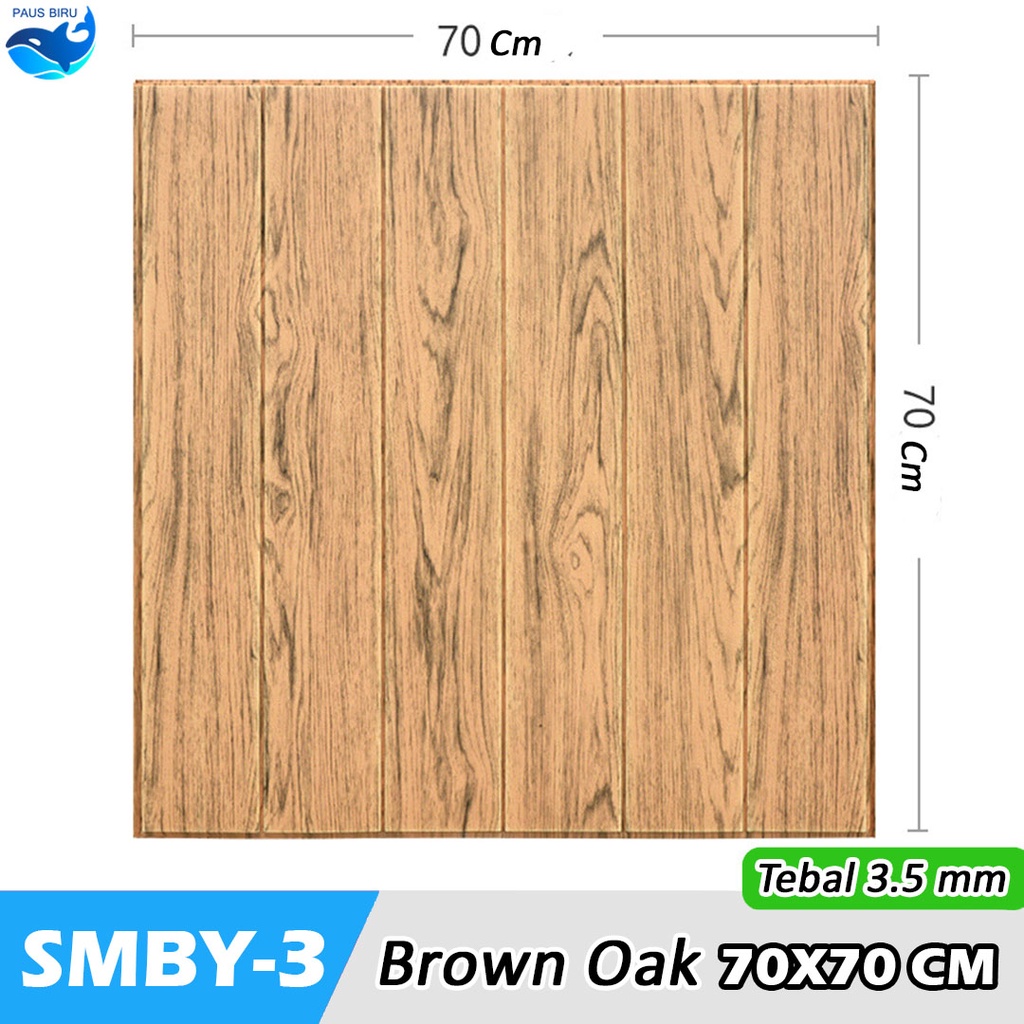Wallpaper dinding 3d motif kayu wood wallfoam Dekorasi Kamar murah 70x70cm-KAYU 3.5 mm SMBY3