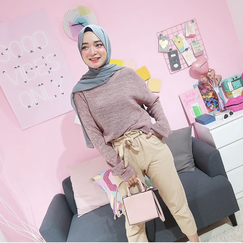 Vanish Sweater Knited Boxy Twist Baju rajut