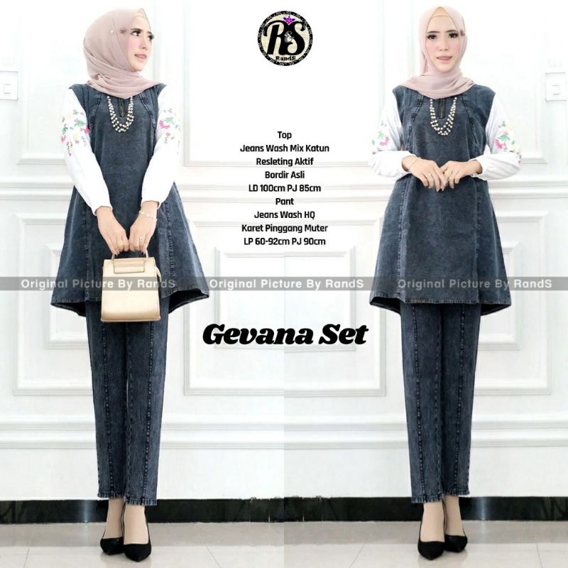 SET WANITA HIGH QUALITY JEANS//ONE SET//ANJANI SET//FENDINA SET//GEVANA SET//NAJIRA SET//SET//STELAN// POLONA SET//DAMALIA SET//45-60 kg-Gevana