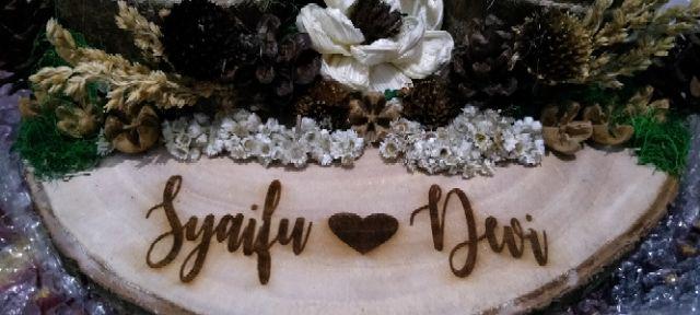 Ringbearer Arkanaya Wooden Log Dried Flowers Rustic Ringbox