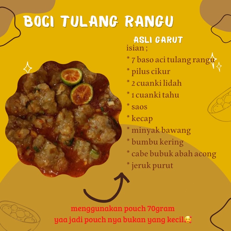 Baso aci tulang rangu / Boci tulang rangu khas garut