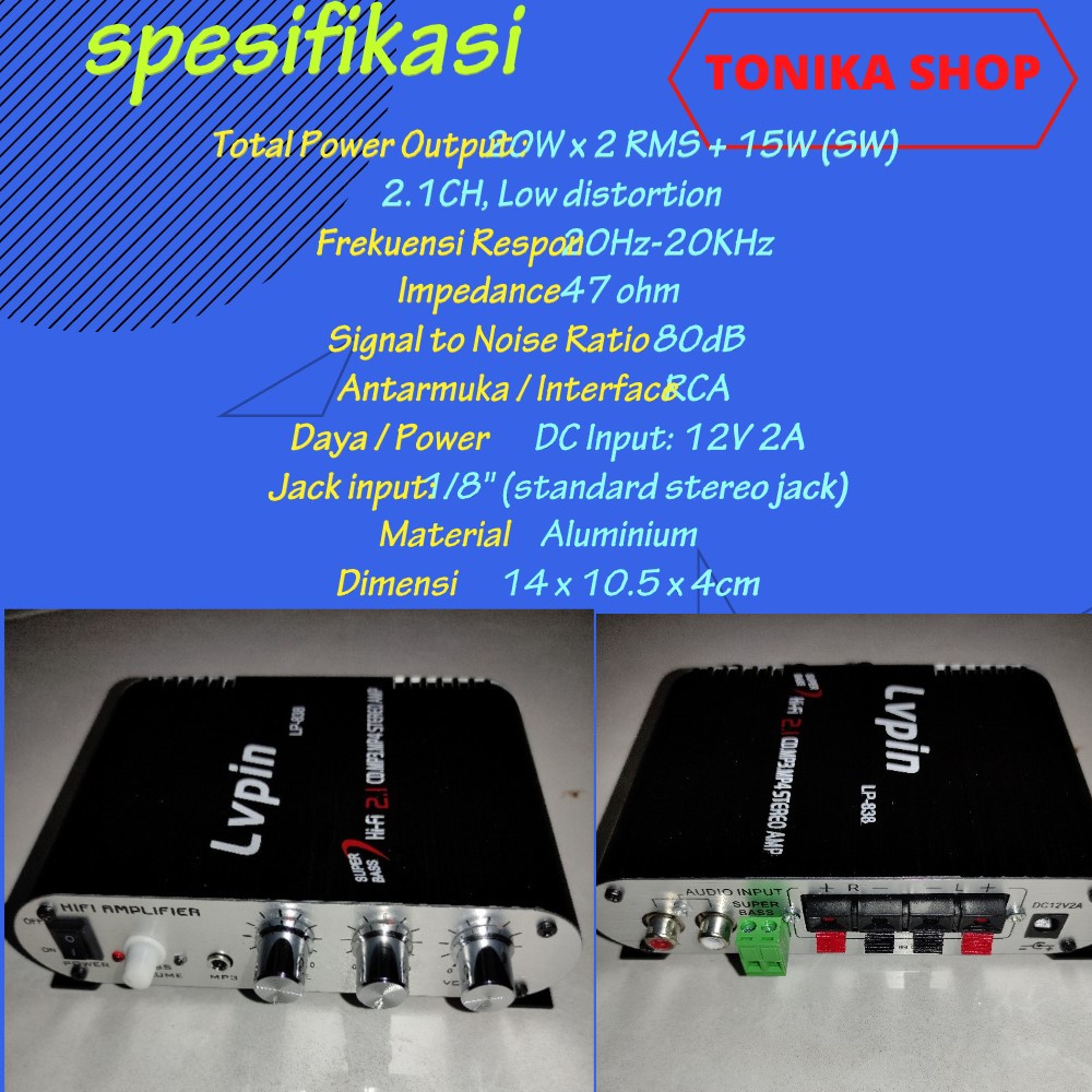 power amplifier LVPIN Mini HiFi Stereo Ampli Treble Bass Booster subwofer murah 12V 20W