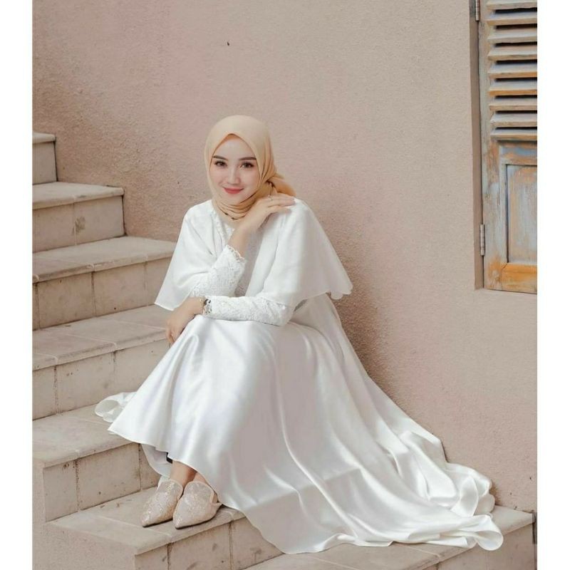 Syirin Dress/Dress Lebaran/Dress Murah/Dress Kondangan/Gamis putih