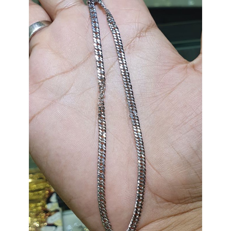 gelang kaki emas putih 750 susun siri kancing kait