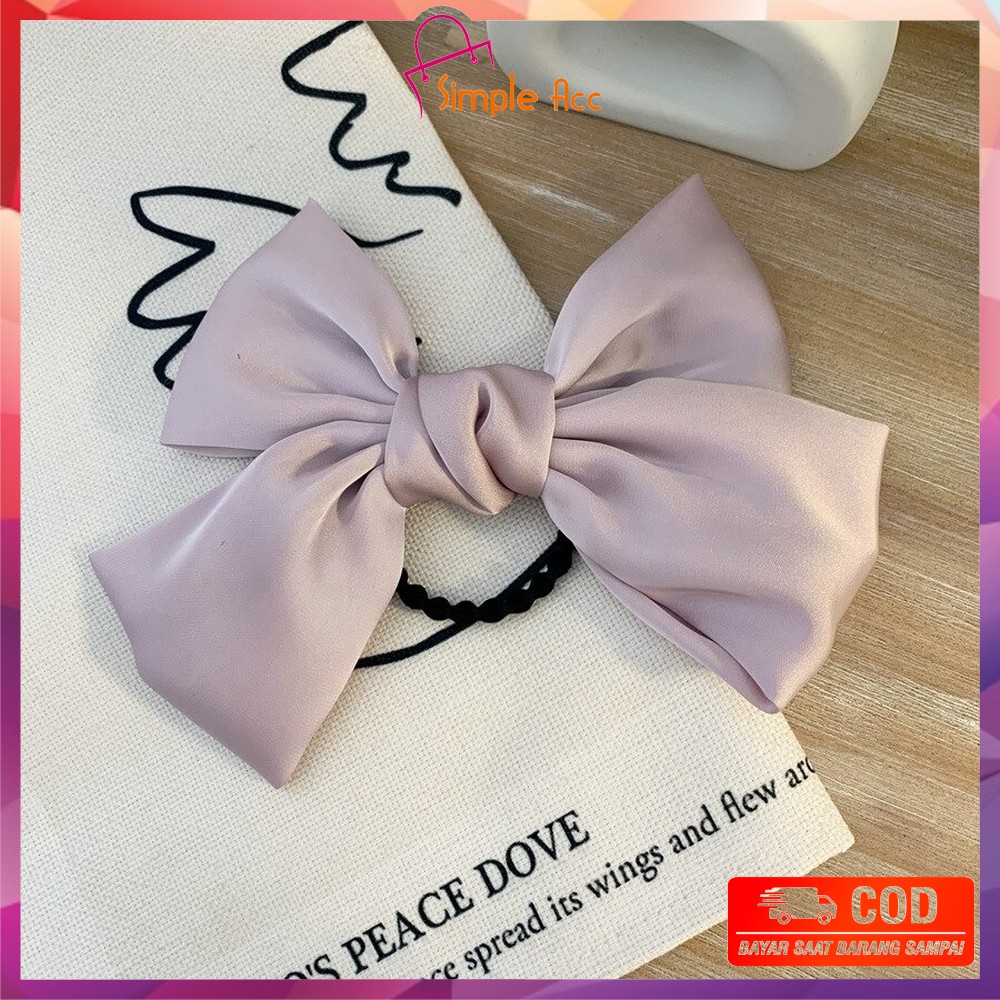 ~COD~DO-C160 Ikat Rambut Pita Besar Kuncir Rambut Hairband Aksesoris Wanita Kunciran Rambut Korea-PITA UNGU