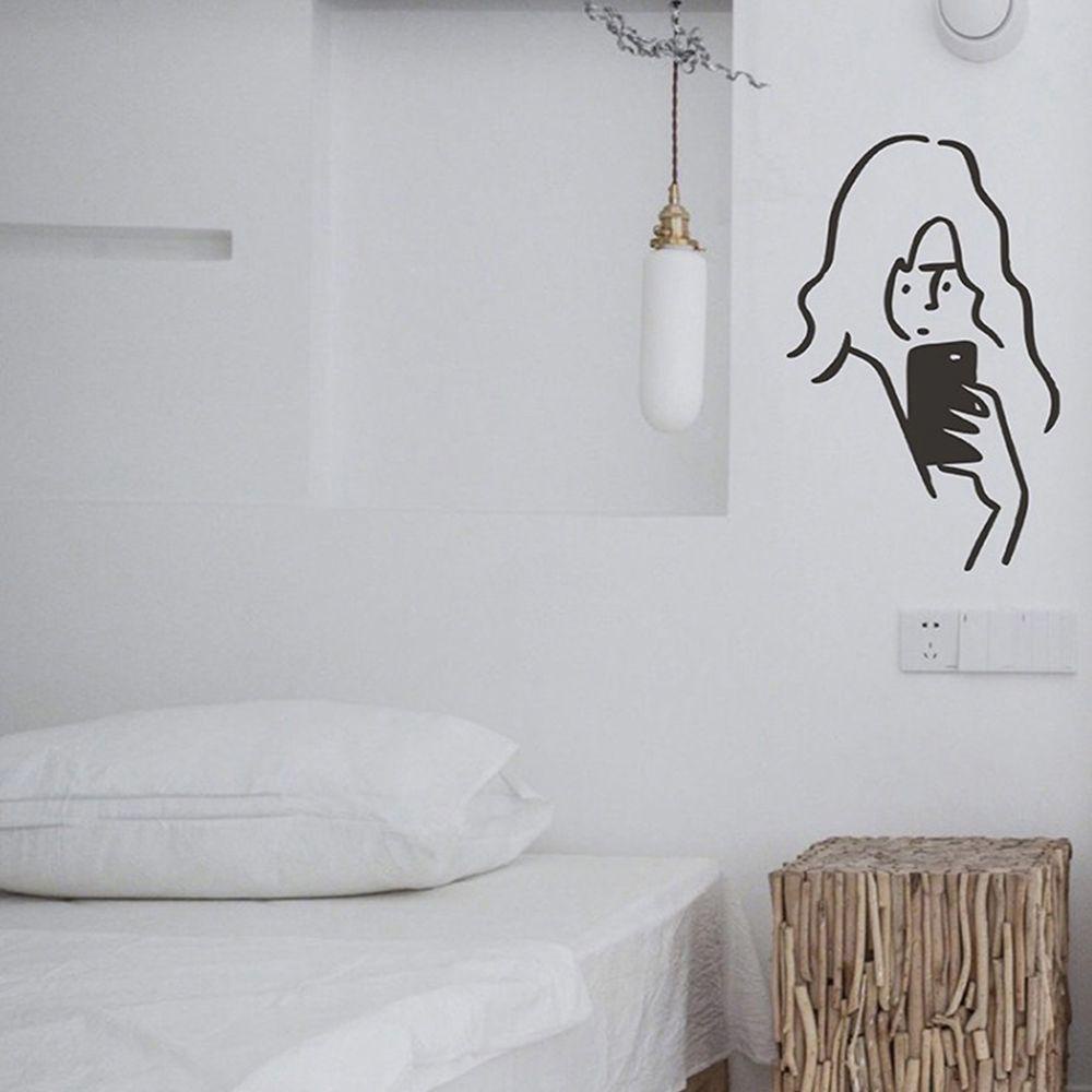 R-flower Couple Portrait Stiker Hadiah Kamar Mandi Wallpaper DIY Ornamen Wall Art