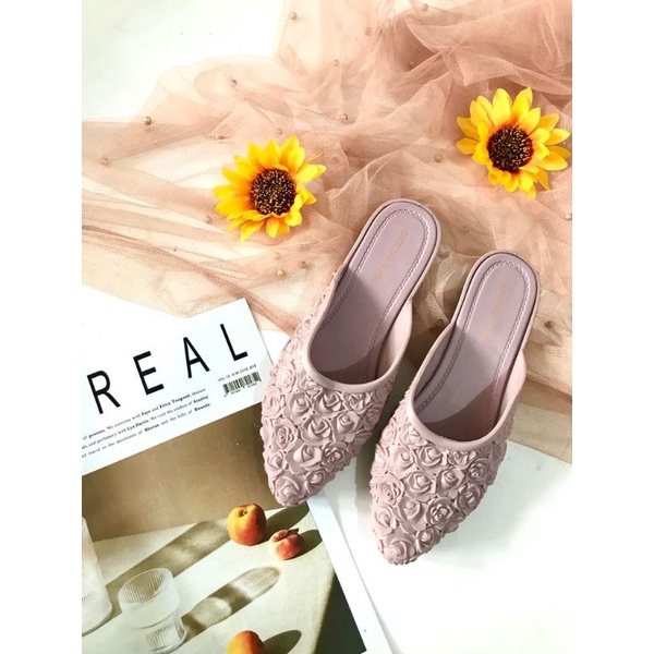 Sandal Slop Wedges BEST SELLER Porto Lady ROS SERIES-Pink Salem