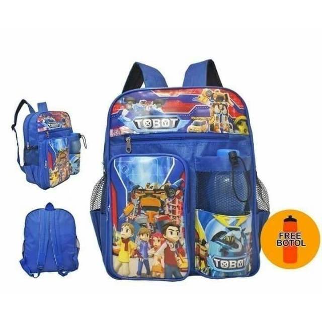 Tas tobot gratis botol/Tas anak karakter model tobot