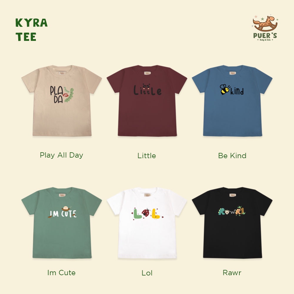 KAOS BAYI DAN ANAK PUER'S KYRA (KAOS ANAK FONT SERIES)