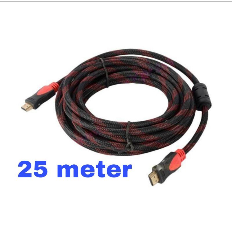 kabel sambung TV dan proyektor panjang 25 METER jaring merah hitam HDTV CABLE 25M