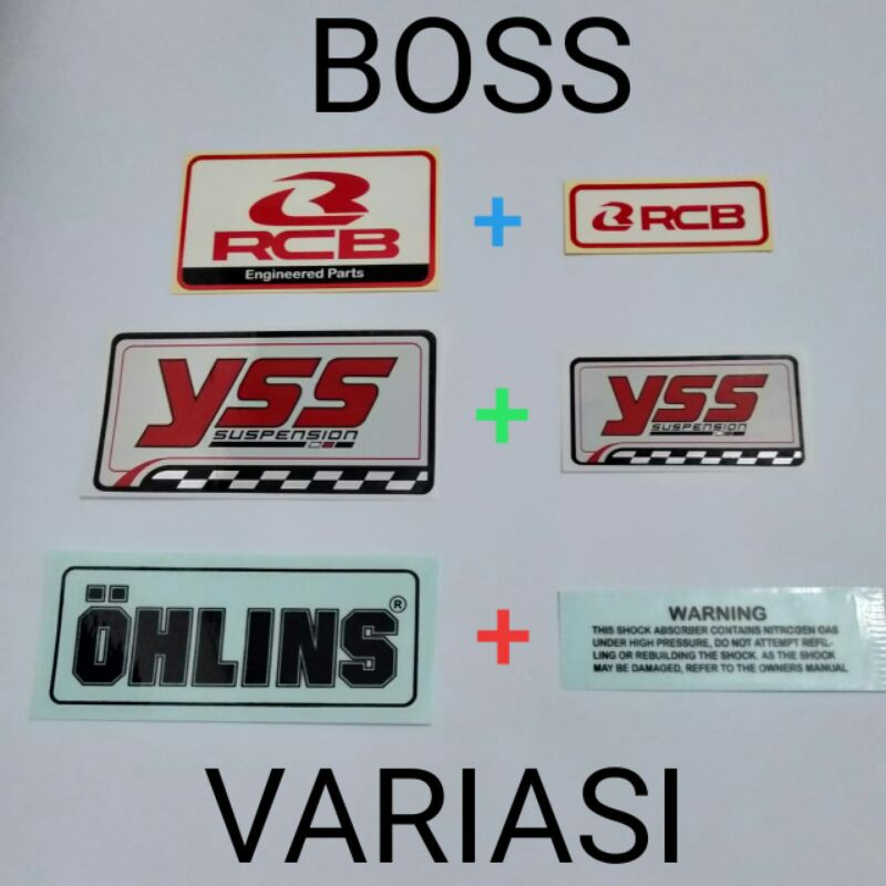 Stiker Shok YSS Shok OHLINS Shok RCB