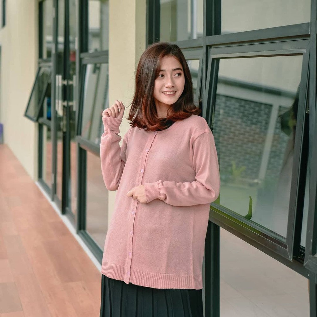 Nara Grosir - Kelly Button Outer l Cardigan Polos l Fashion Pria dan Wanita