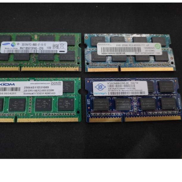 ☂ Ram Laptop 2GB 2Rx8 PC3 8500S DDR3 1066 Mhz SODIMM Memori Memory ♜
