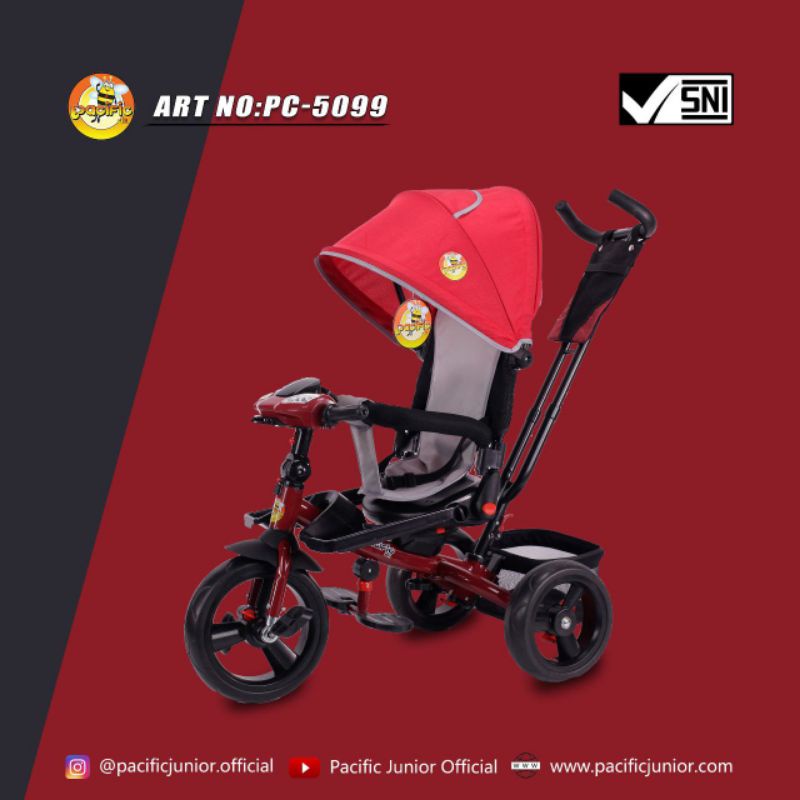 TRICYCLE/SEPEDA RODA TIGA ANAK 5099 KURSI PUTAR PACIFIC