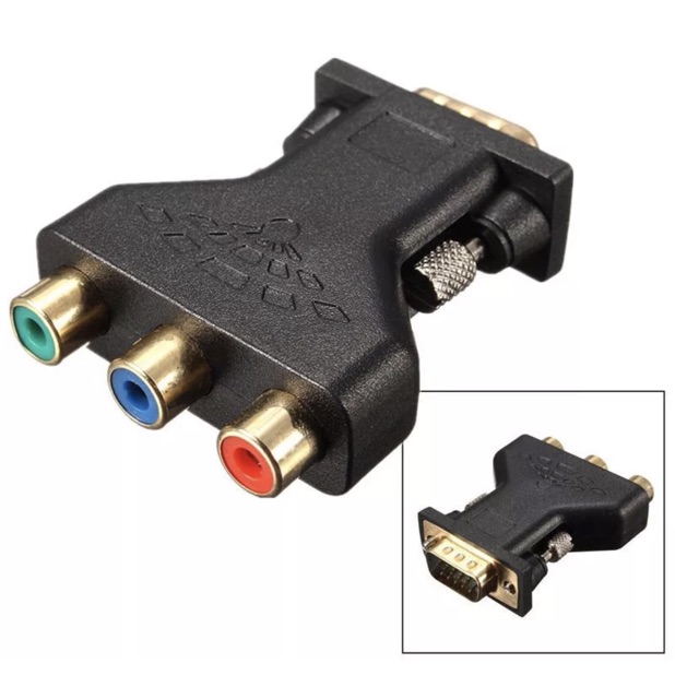 RCA to VGA 3 RCA to 15Pin VGA Converter