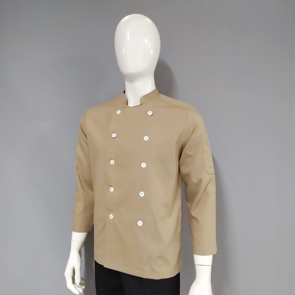 Chef Wear Baju Koki LS Pls Coklat