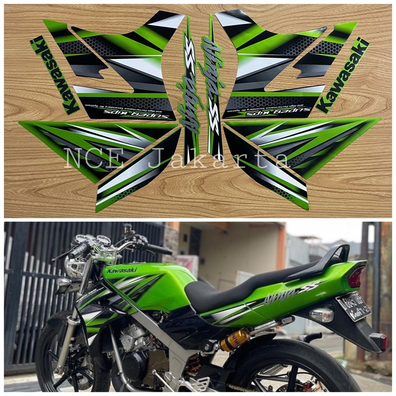 STIKER STRIPING NINJA SS 2013 HIJAU METALIK