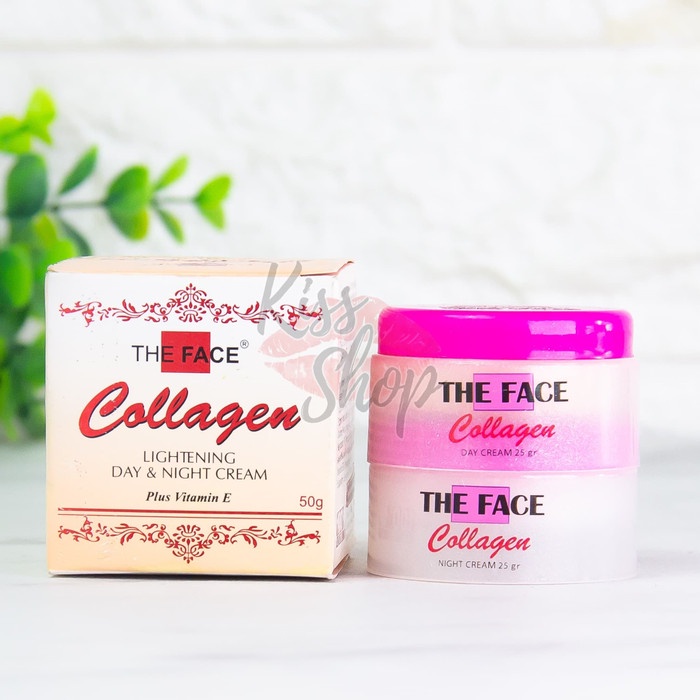 BPOM PAKET CREAM  COLLAGEN ORIGINAL BPOM THE FACE 5IN1 SABUN TONER CREAM SIANG CREAM MALAM