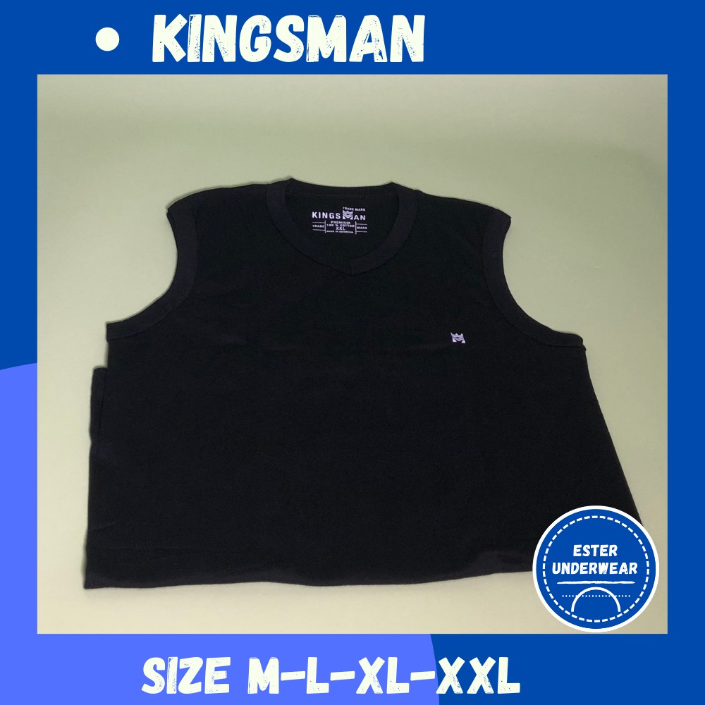 Kaos ThankTop / Runcool pria Kingsman THV Hitam Isi-1 PCS  bahan Fine Cotton