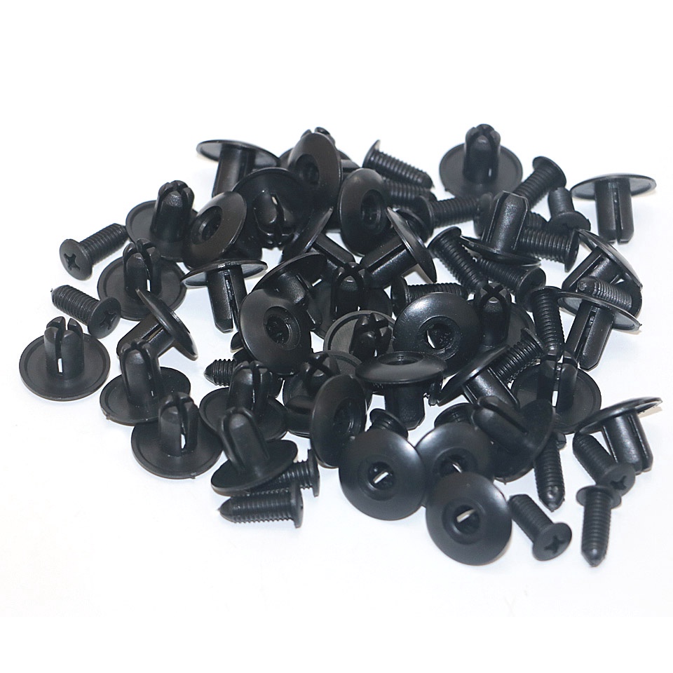 100 Pcs Klip Rivet Tekan Universal Bahan Plastik Ukuran 8mm Untuk Dekorasi Pintu Mobil