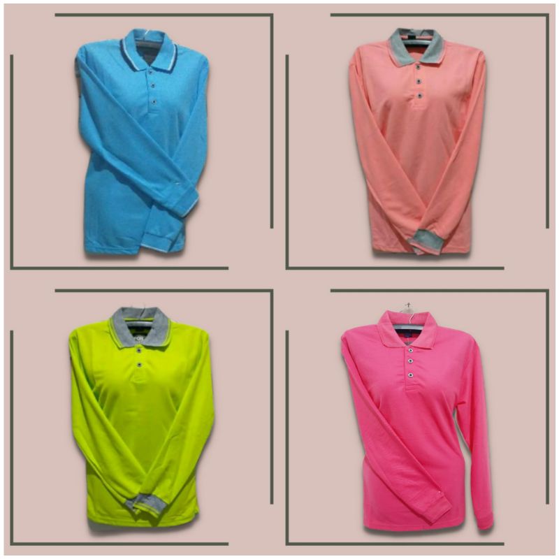 kaos berkerah panjang lengan pria / wanita seragaman