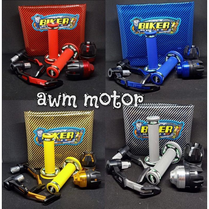 [Paket 4in1] Handgrip Domino + Kulit Jok Karbon + Jalu As + Proguard robot Universal