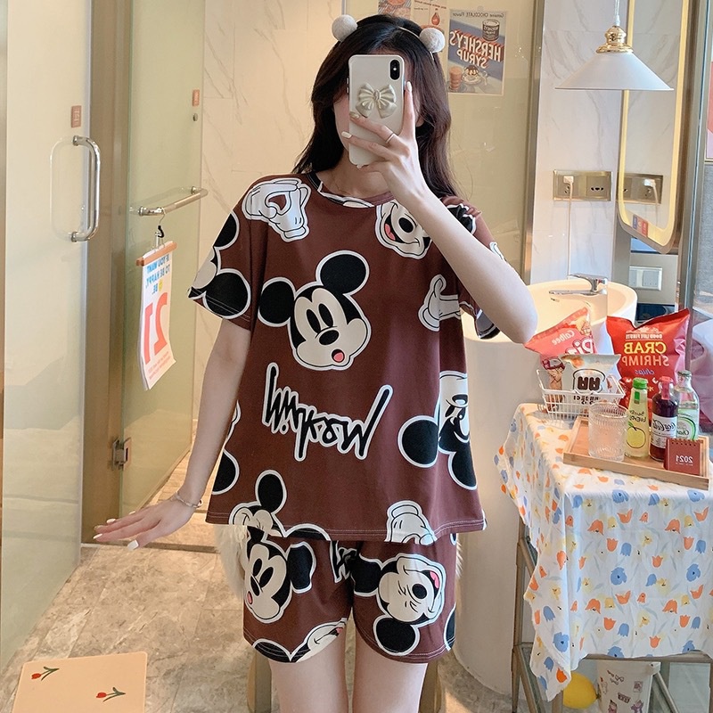 ❤ MIMI ❤ Baju Tidur Piyama Korea Import Motif Lucu Setelan Tidur Hotpants Murah