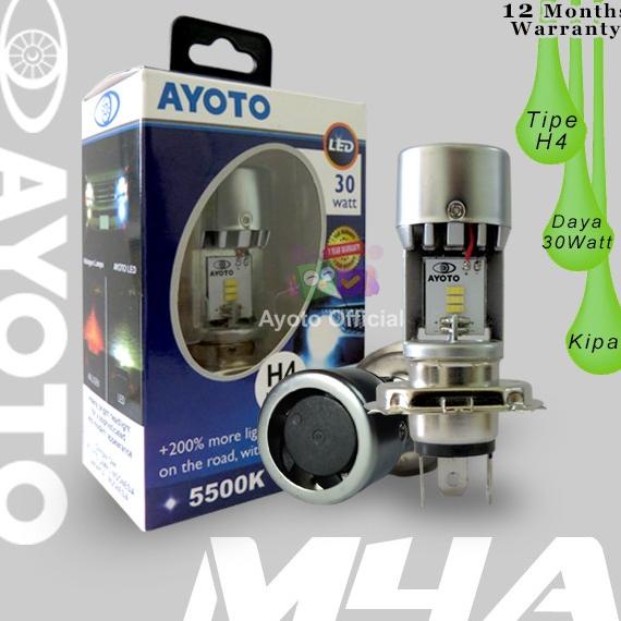 Lampu LED Utama Motor Mobil AYOTO M4A H4 AC DC PNP 30 Watt