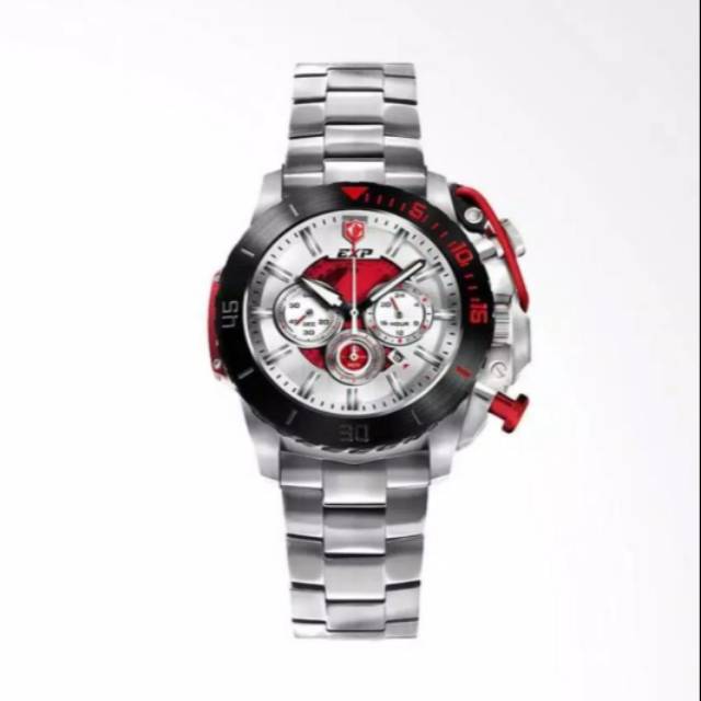 Jam Tangan Expedition 3002 Pria Silver Red Original