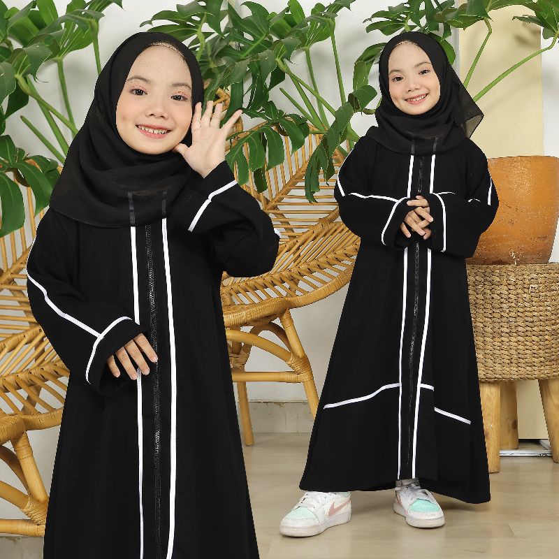 Gallery Exclusive Abaya Hitam Gamis Bordir Turkey Anak Best Seller ( Geser Kanan Untuk Liat Motif Lainnya )