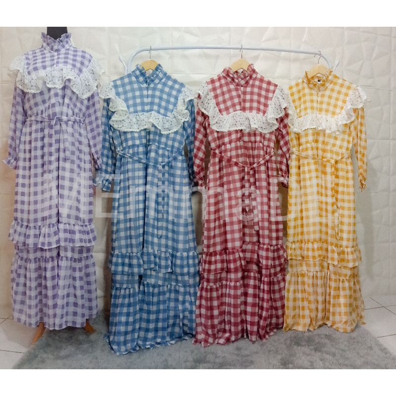 Gamis Ceruty import Kotak Renda Meijiewang