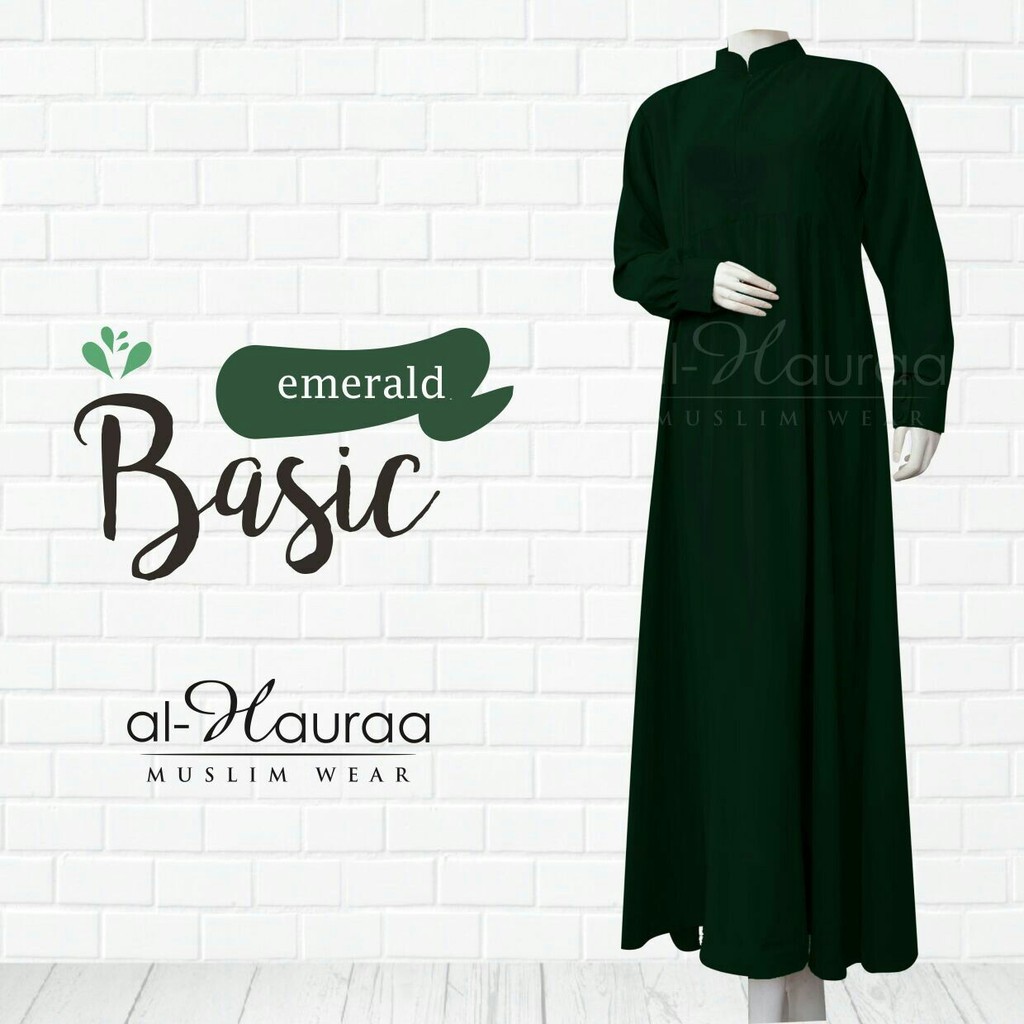 Gamis Basic Alhaura Emerald size S M L