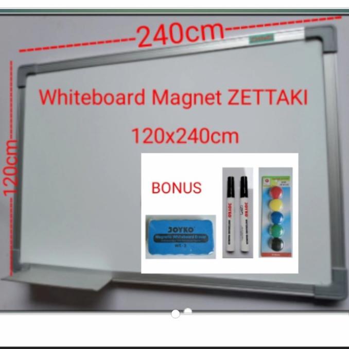 

Papan tulis magnet whiteboard gantung single face ZETTAKI 120x240cm