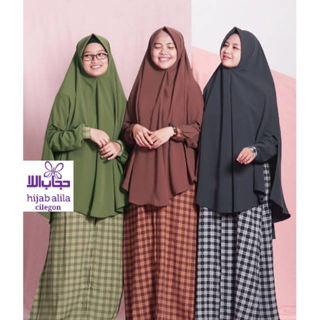 GAMIZ ZIPPY SQUARE by Hijab Alila Dress Syari motif kotak sleting busui