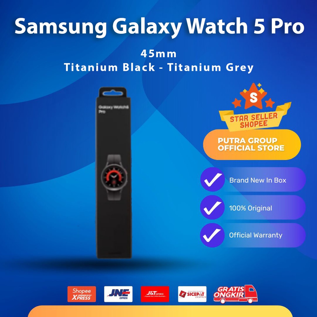 (RESMI) Samsung Galaxy Watch 5 Pro 45mm 45 mm Titanium Black Gray SEIN