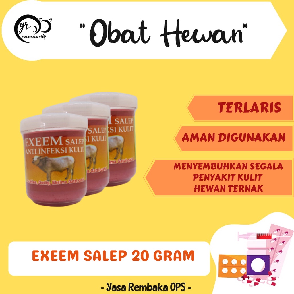 EXEEM 20gr - Obat Salep Untuk Scabies Kudik Eksim Gatal, Koreng, Pada Sapi Kambing Kuda Kerbau