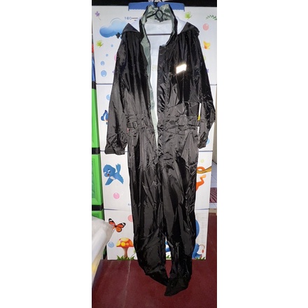 jas hujan coverall / one piece / jumpsuit by doqment l (winter cherry) / jas hujan doqment model bar