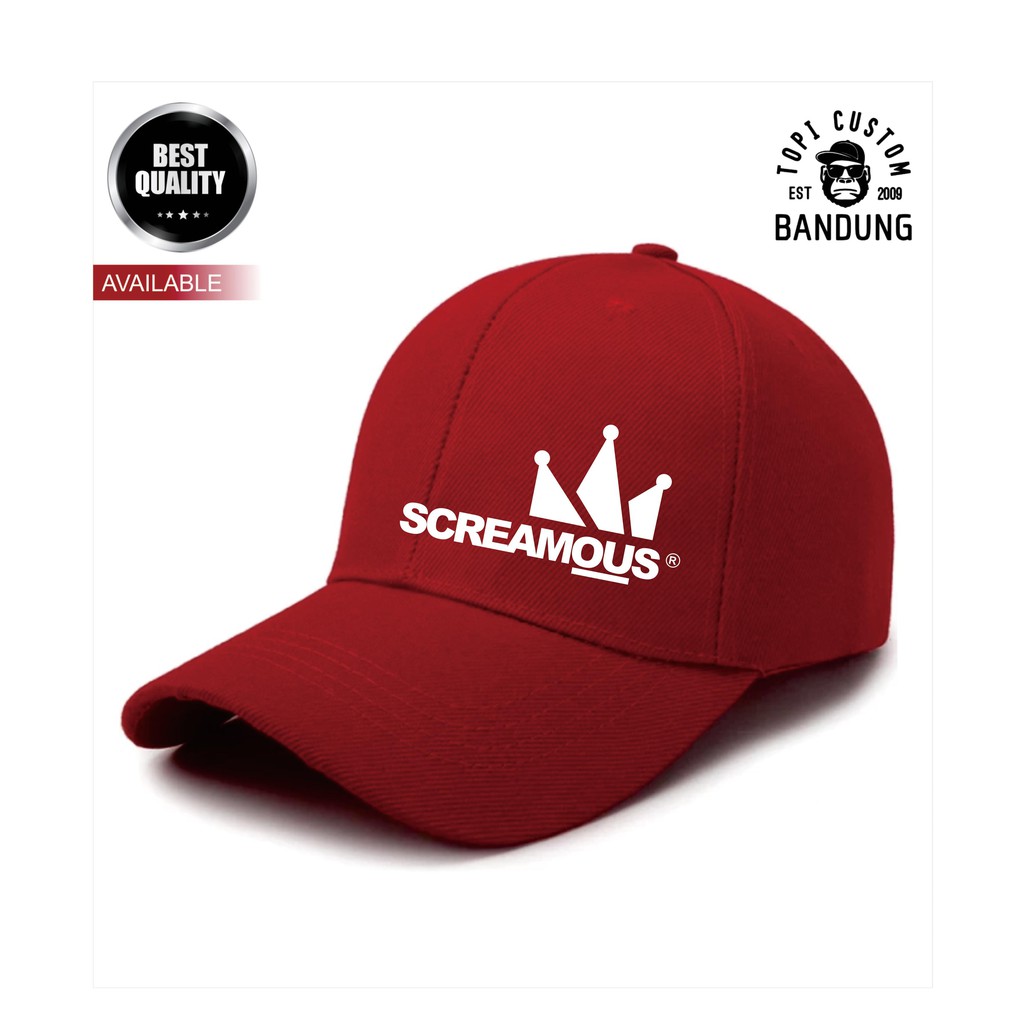 Topi Baseball  SCREAMOUS Pria Wanita Topi Jaring Jala SCREAMOUS Baseball Cap Bisa Tulis Nama Bisa COD Gratis Masker Original High Premium Quality