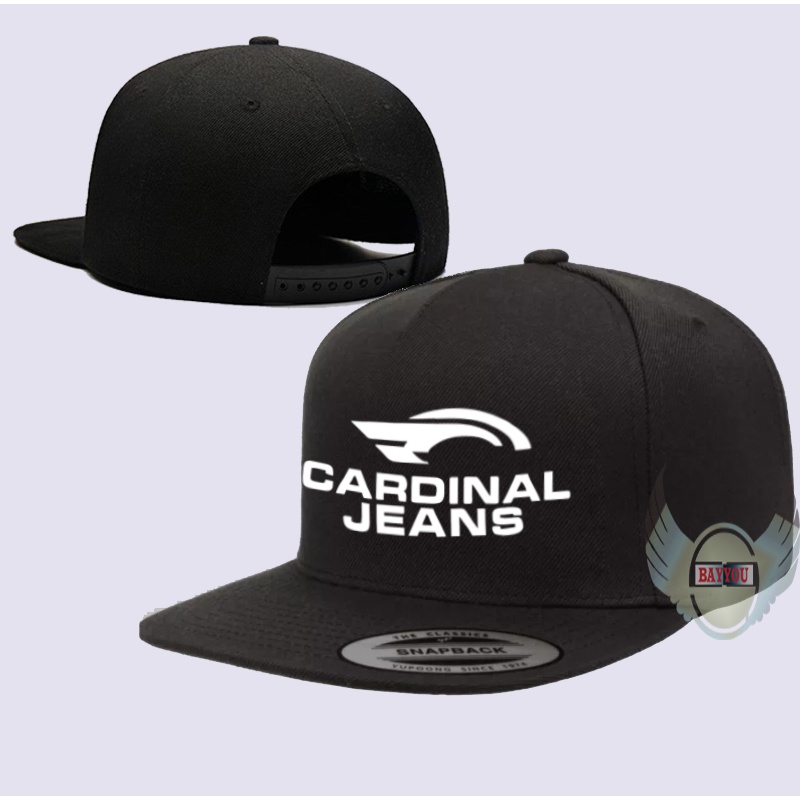 Topi Distro Keren - topi Snapback Cardinal Jeans Logo warna putih/ Bayar Ditempat