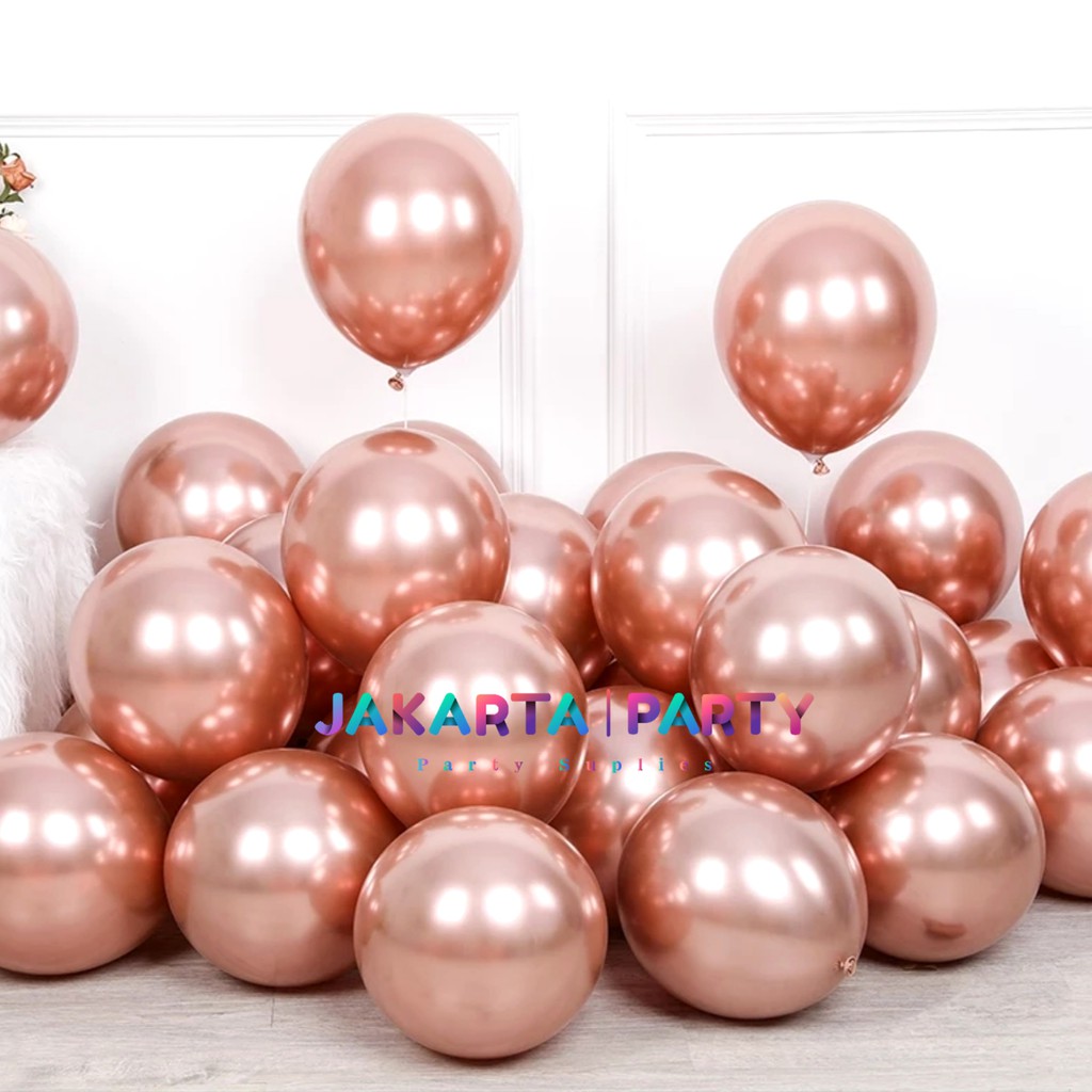 ECER Balon Chrome Rose Gold / Balon Metalik Chrome / Balon Latex Chrome
