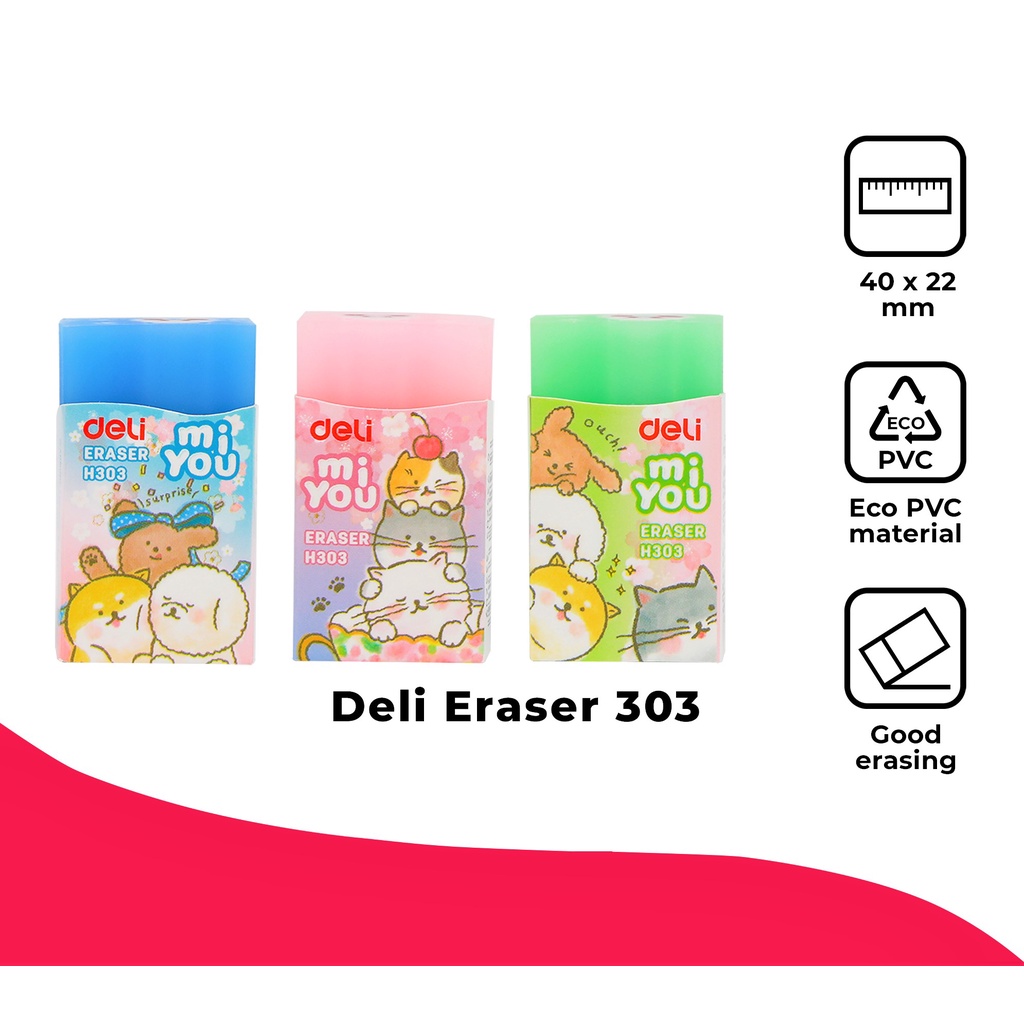 

PENGHAPUS PENSIL ANAK DELI H303 BERSIH BAGUS EMPUK PENCIL ERASER