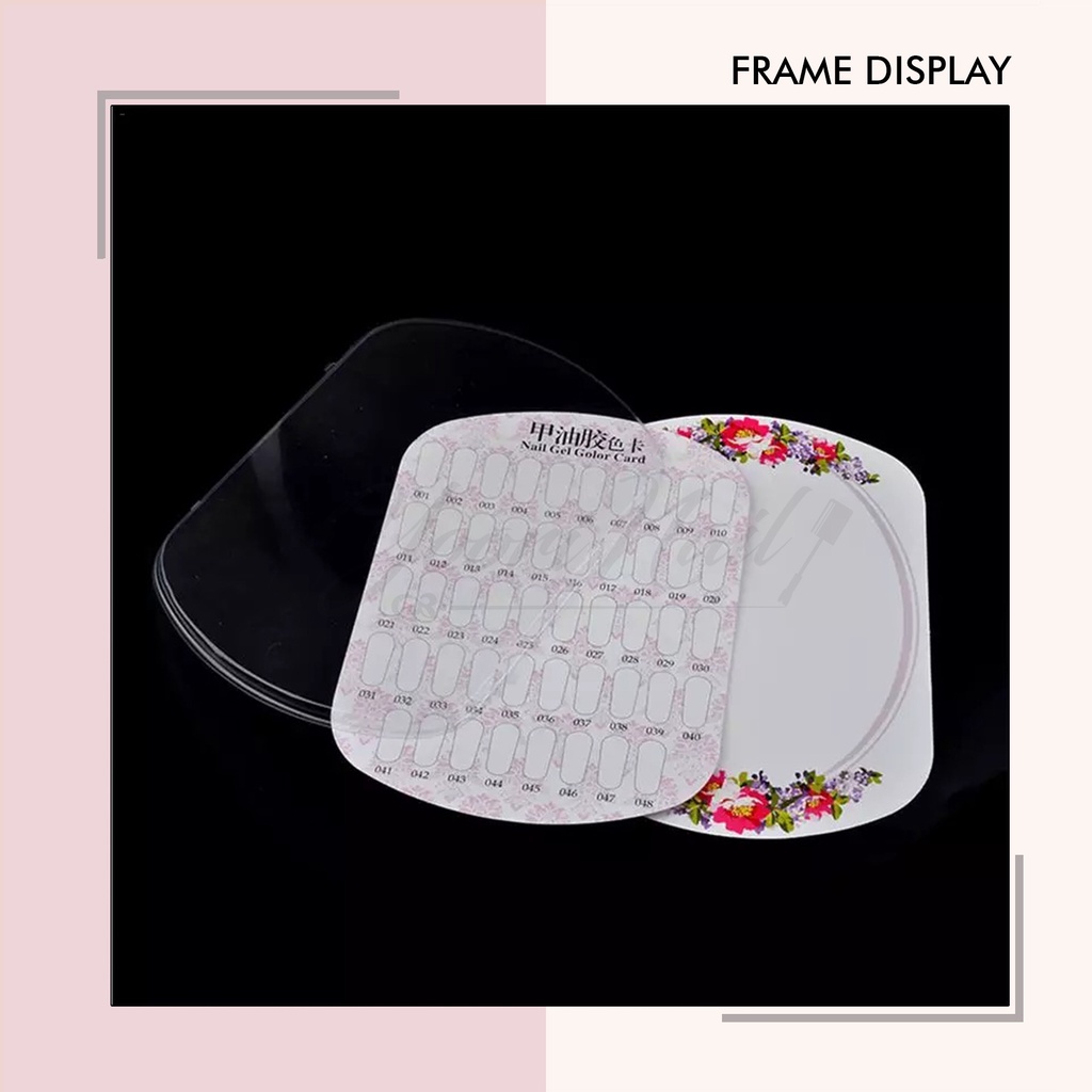 Frame display nail art pigura pajang kuku palsu hias nail display 2 sisi