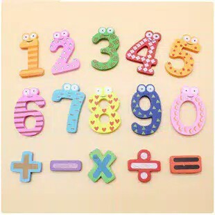 Tempelan kulkas, magnet angka, tempelan angka magnet.