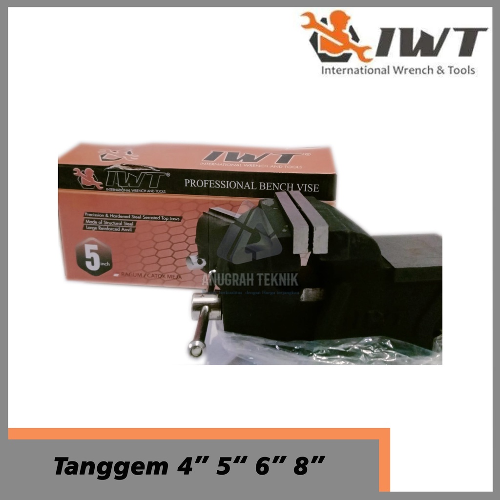 IWT Catok Paron 5 inch Fixed Bench Vise Ragum Meja Besi 5" Catok Paron Ragum 5 inc IWT
