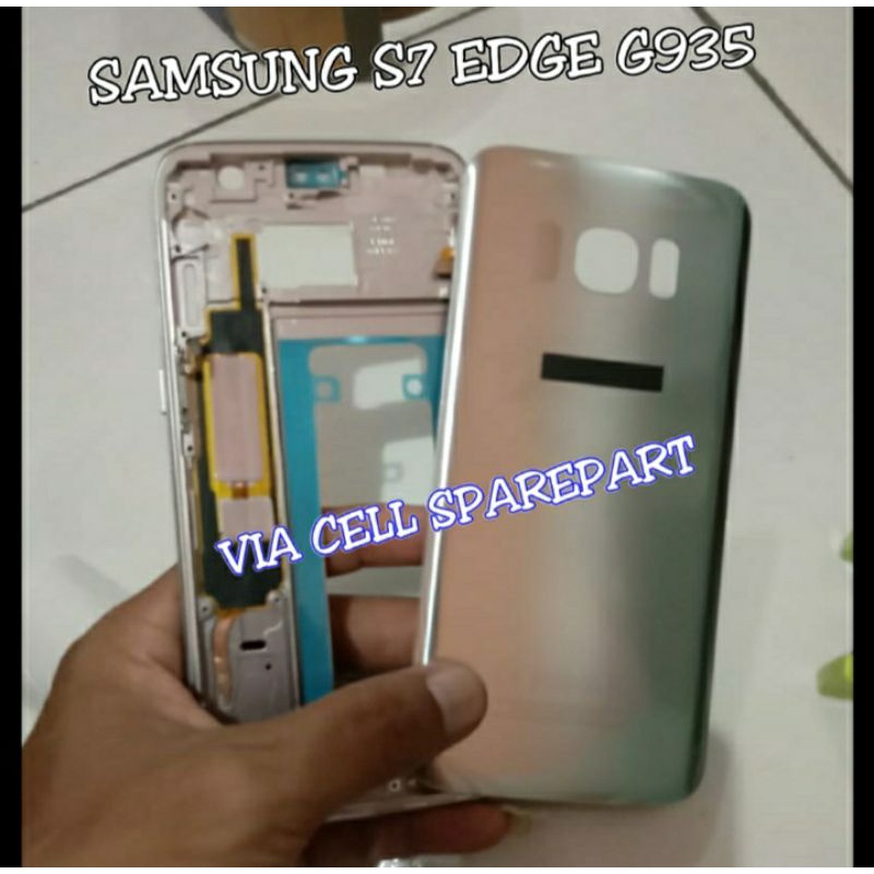 Casing Kesing Housing Fullset Samsung S7 Edge G935 Original Backdoor + Frame Lcd